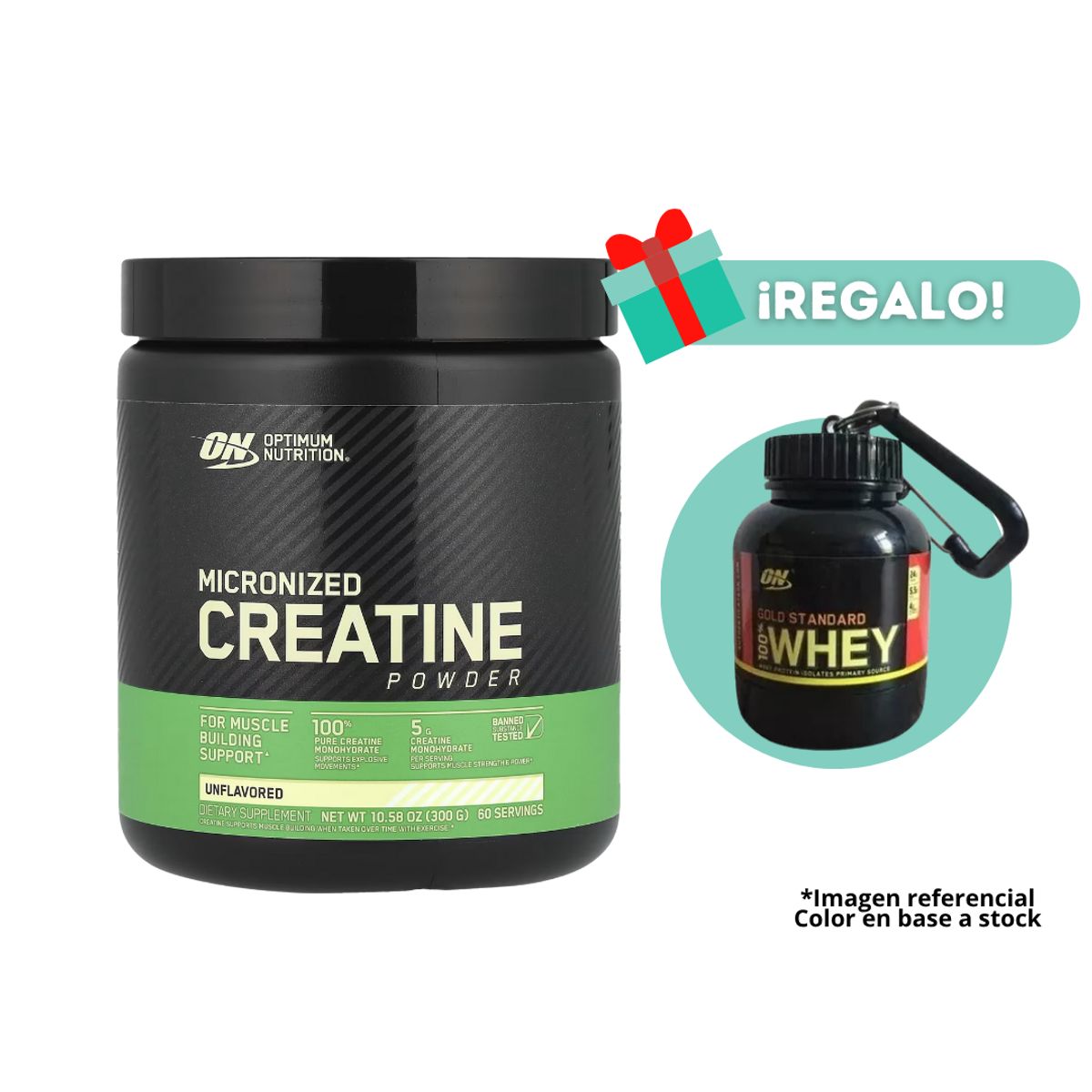 OPTIMUN NUTRITION - CREATINA OPTIMUN NUTRITION 300G + PORTAPROTEINA