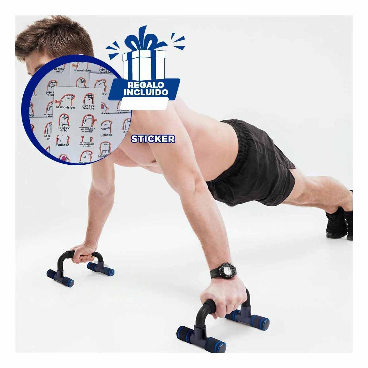 GENERICO - Push Up para Entrenamiento de Metal Negro Y+Regalo Stickers