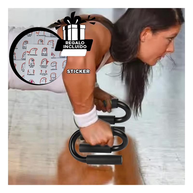GENERICO - Push Up para Ejercicios de Fuerza Gris Y+Regalo Stickers
