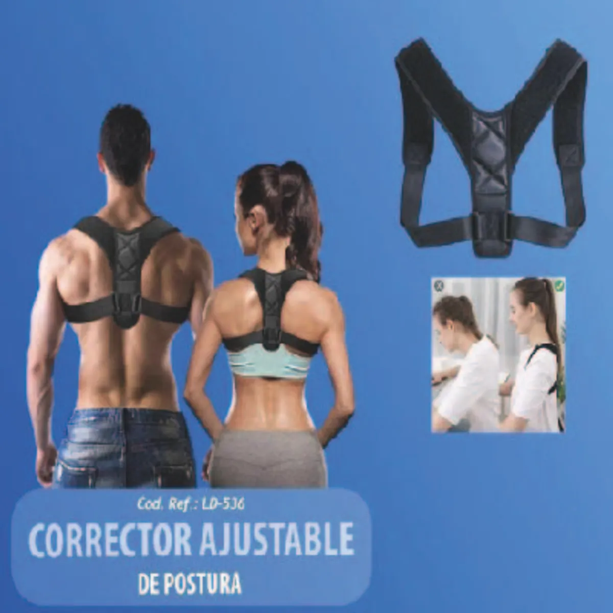GENERICO - CORRECTOR DE POSTURA AJUSTABLE - TALLA S