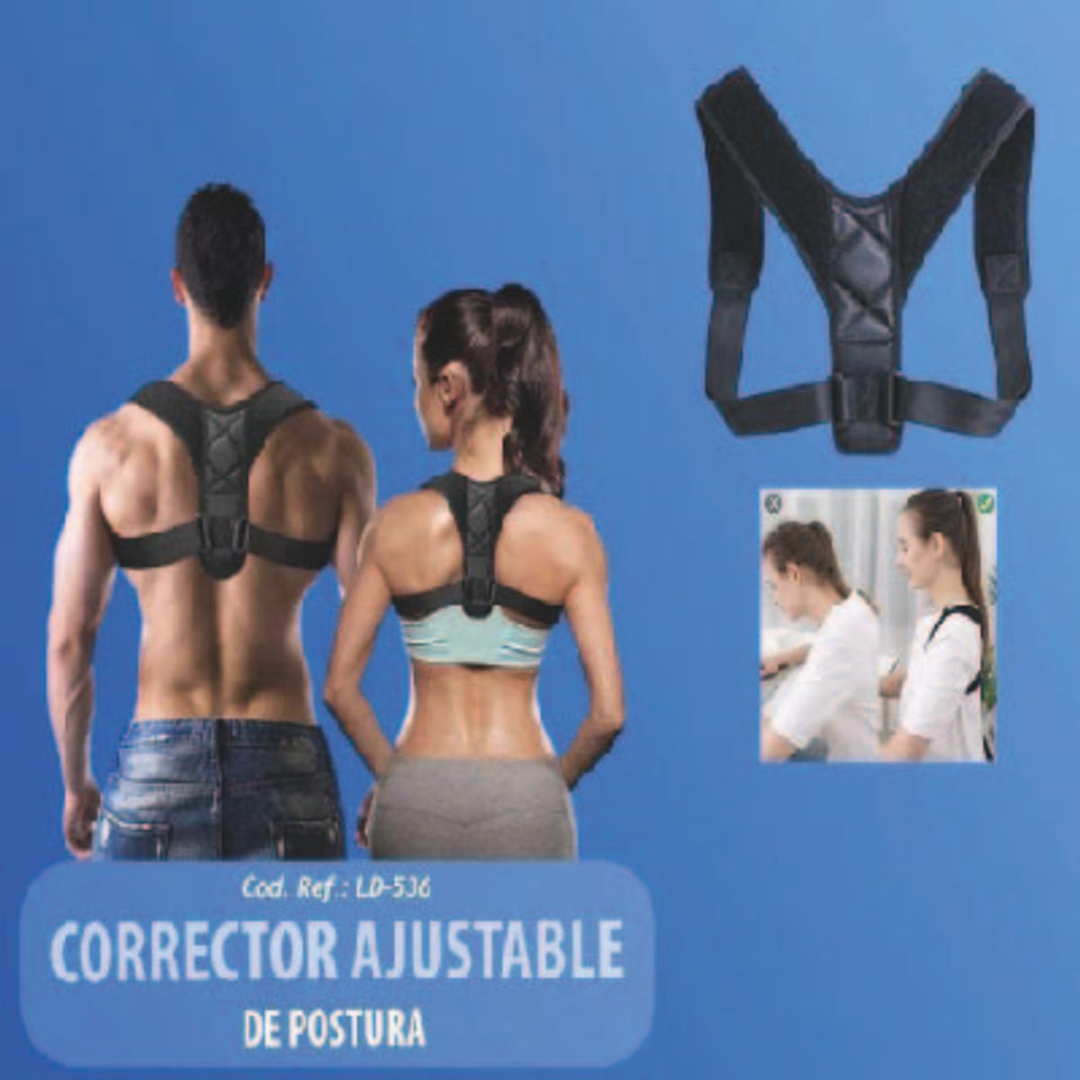 GENERICO - CORRECTOR DE POSTURA AJUSTABLE - TALLA L