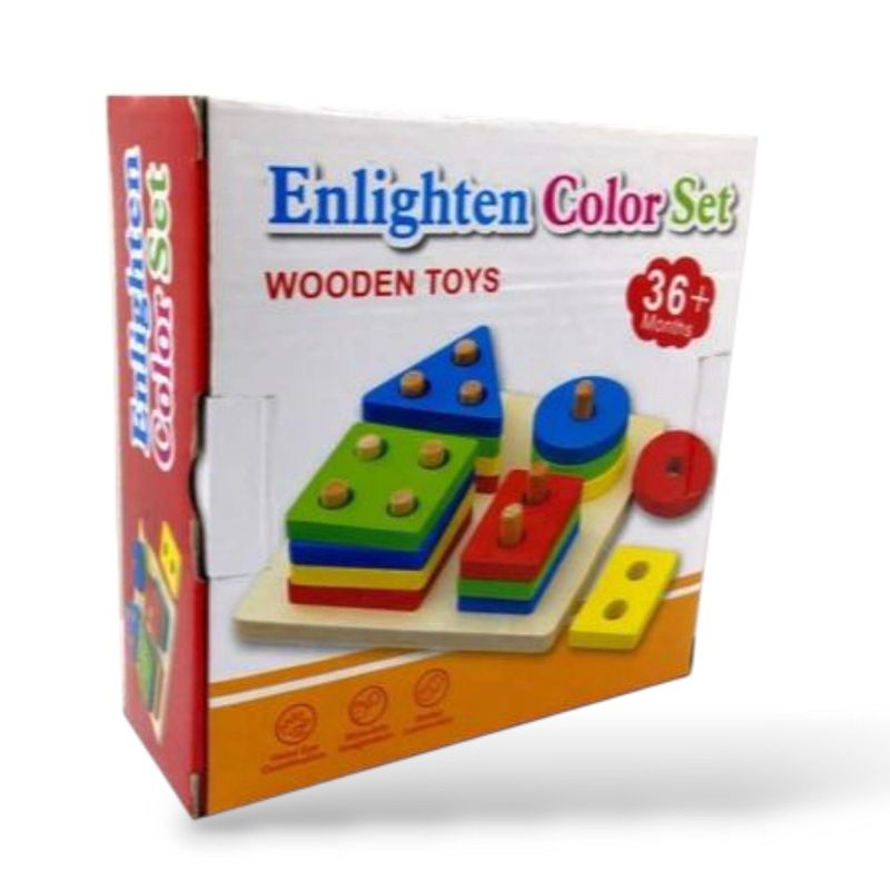 GENERICO - Juego didáctico de figuras geométricas y apilamiento - Plantado x 4