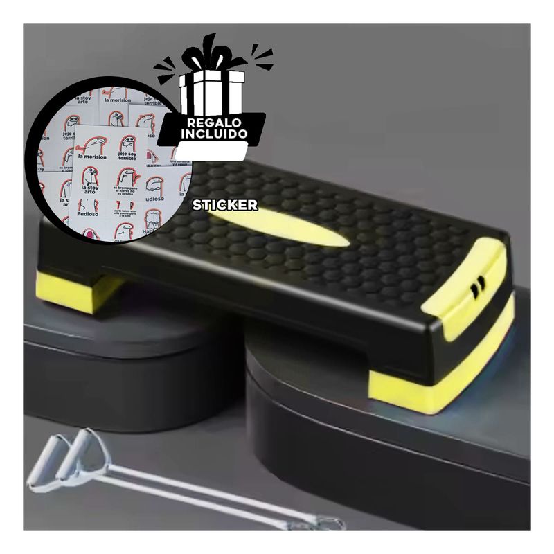 GENERICO - Step para Ejercicios Fisicos Color Amarill Y+Regalo Stickers