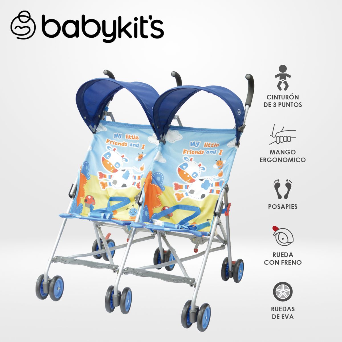 BABY KITS - Coche Mellicero Safari Azul