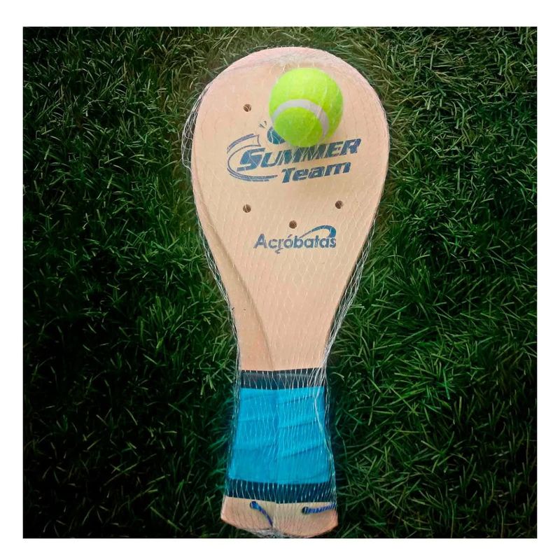 GENERICO - Pack4 Juego de Paletas de Playa con Pelota Beige