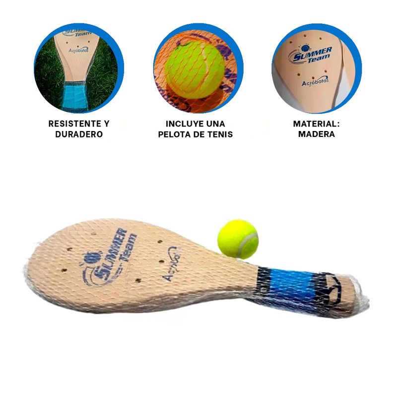 GENERICO - Pack12 Raquetas Practicas con Pelota para Adultos en Beige