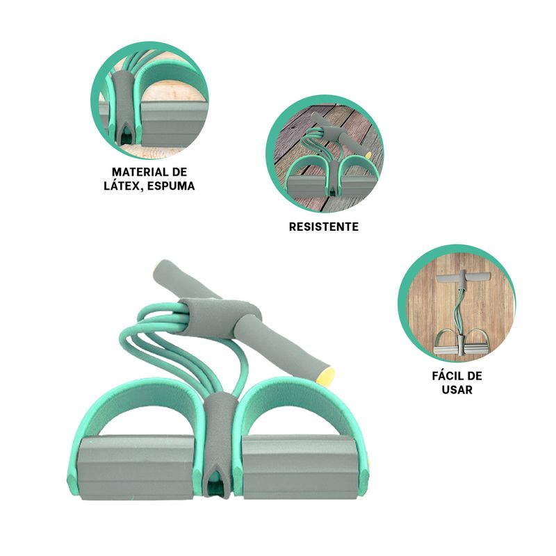 GENERICO - Pack12 Liga para Ejercicios Fisico en Verde Agua y Plomo