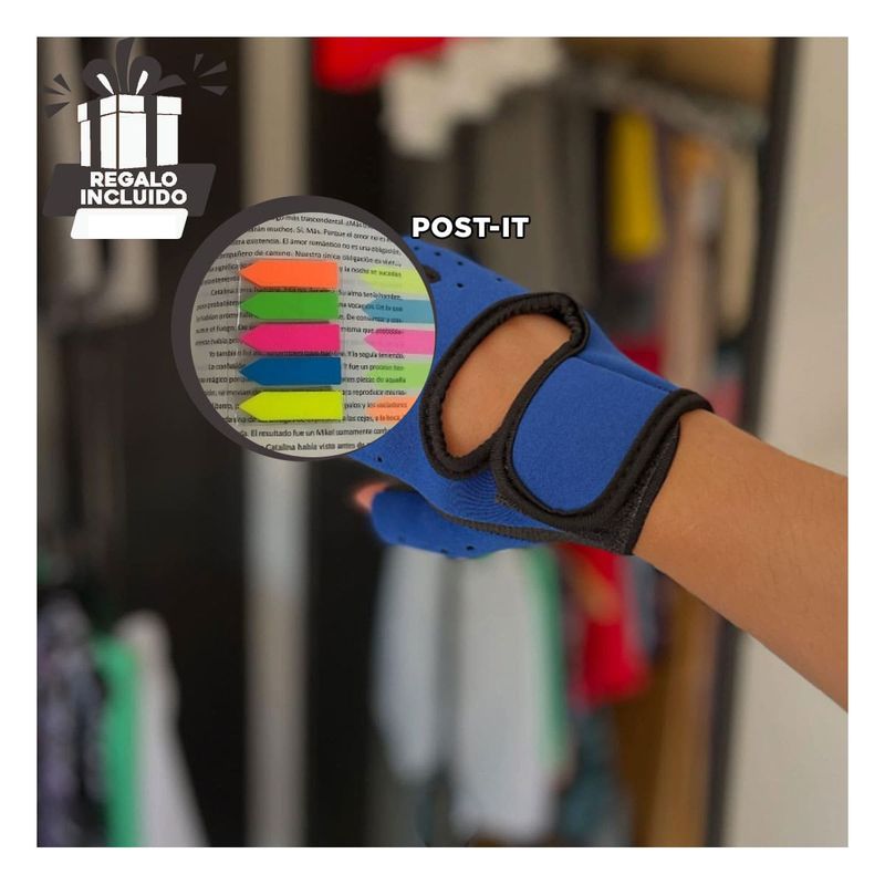 GENERICO - Pack6 Guantes de Entrenamiento en Azu Y+Banderitas Adhesivas