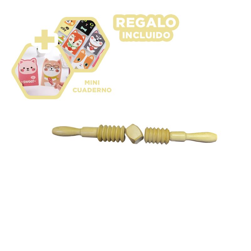 GENERICO - Pack12 Rodillo de Madera para Masajes Most Y+Regalo Agendita