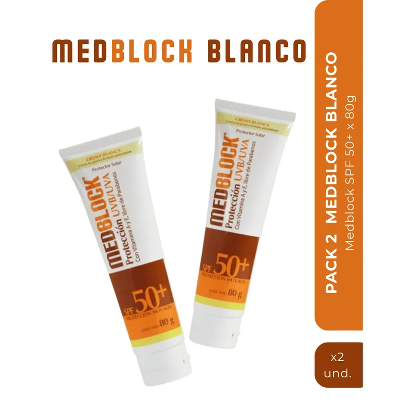 MEDBLOCK - 2 x 1 Medblock Crema Blanca SPF 50+