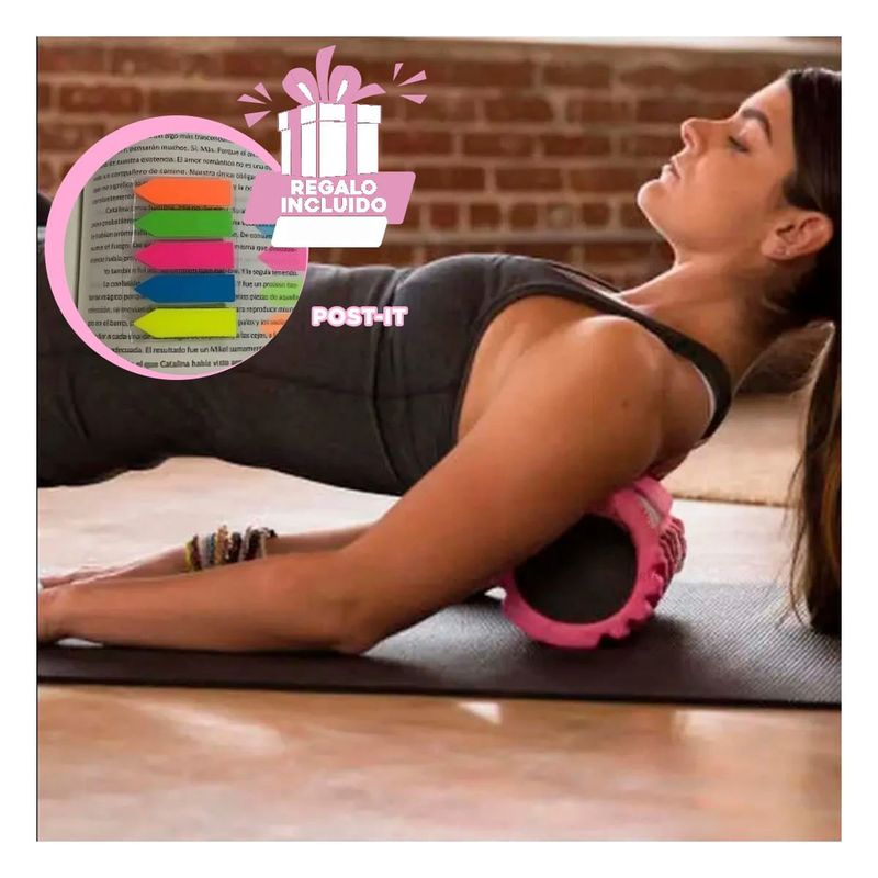 GENERICO - Pack6 Rodillo Resistente en Rosado Y+Banderitas Adhesivas