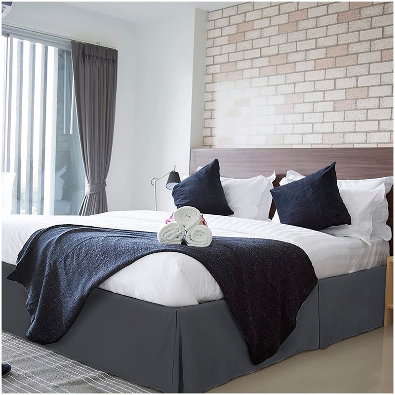 GENERICO - FALDON DE TARIMA KING 198CM x 203CM ELEGANCE DRILL GRIS OSCURO 30CM