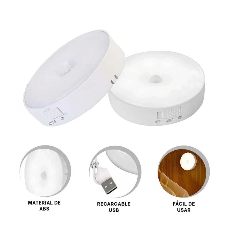 GENERICO - Pack12 Luces para el Hogar con Sensor en Color Blanco