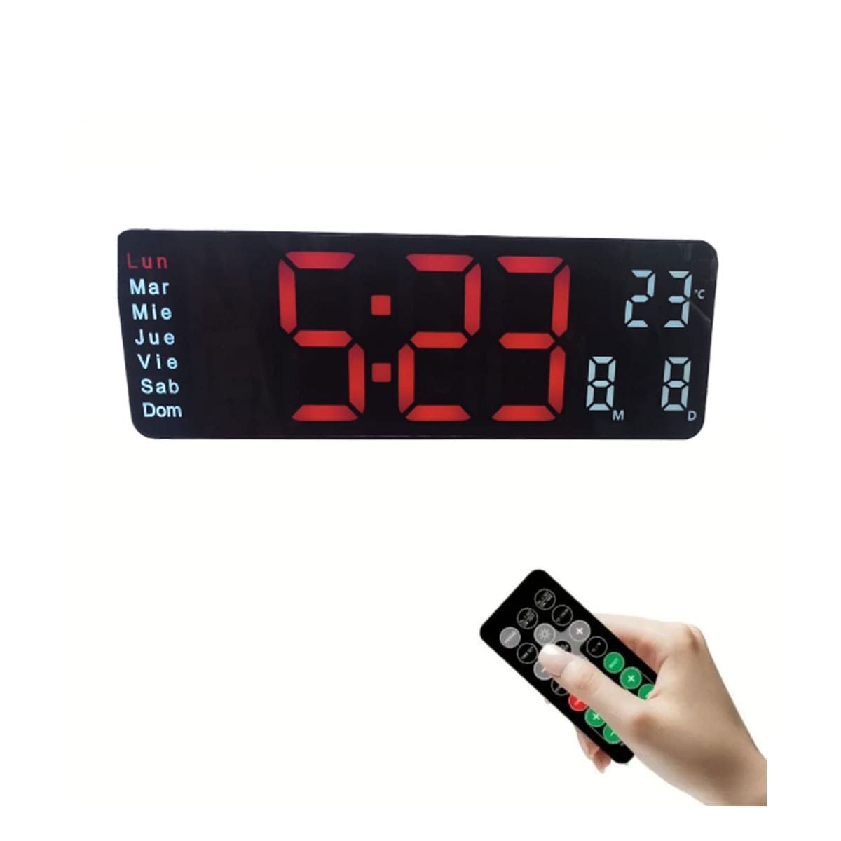 GENERICO - Pack2 Reloj Digital de Pared de 398x147cm en Negro