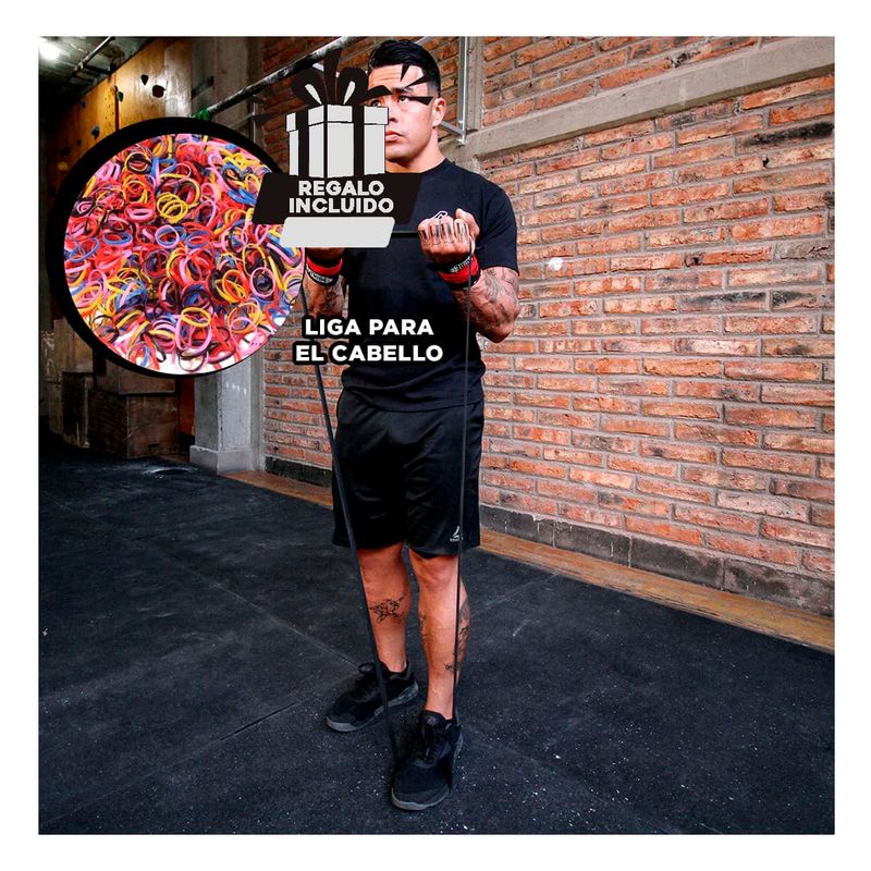 GENERICO - Cinta Deportivo para Gym 11 a 29kg Negro Y+Ligas de Regalo