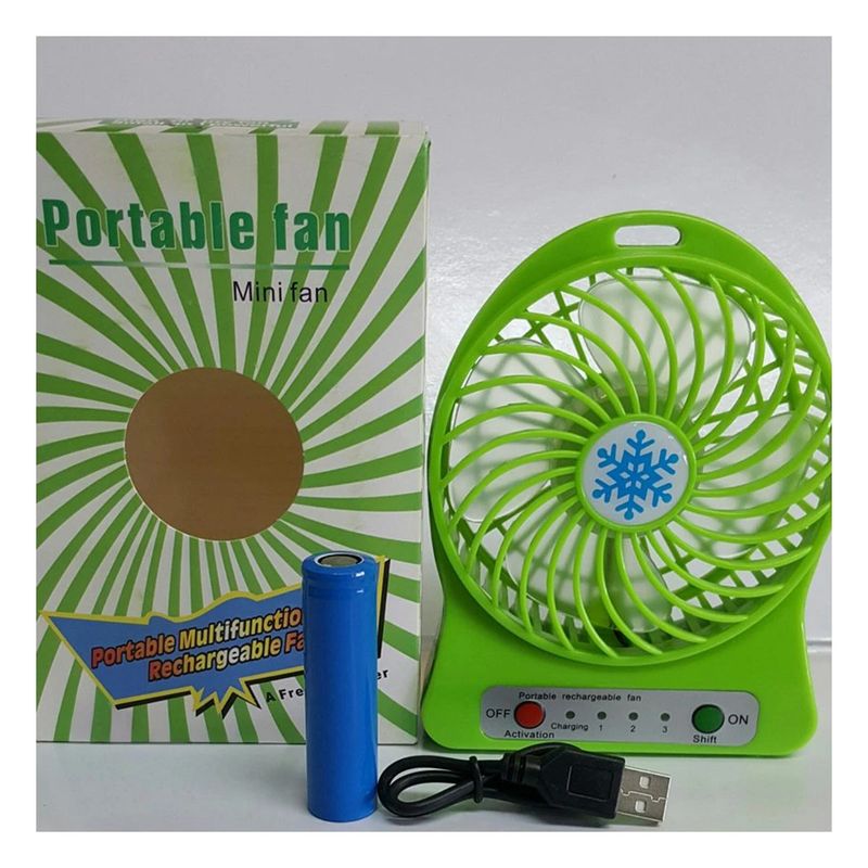 GENERICO - Pack4 Ventilador Mini Portatil en Verde Y+Regalo Agendita
