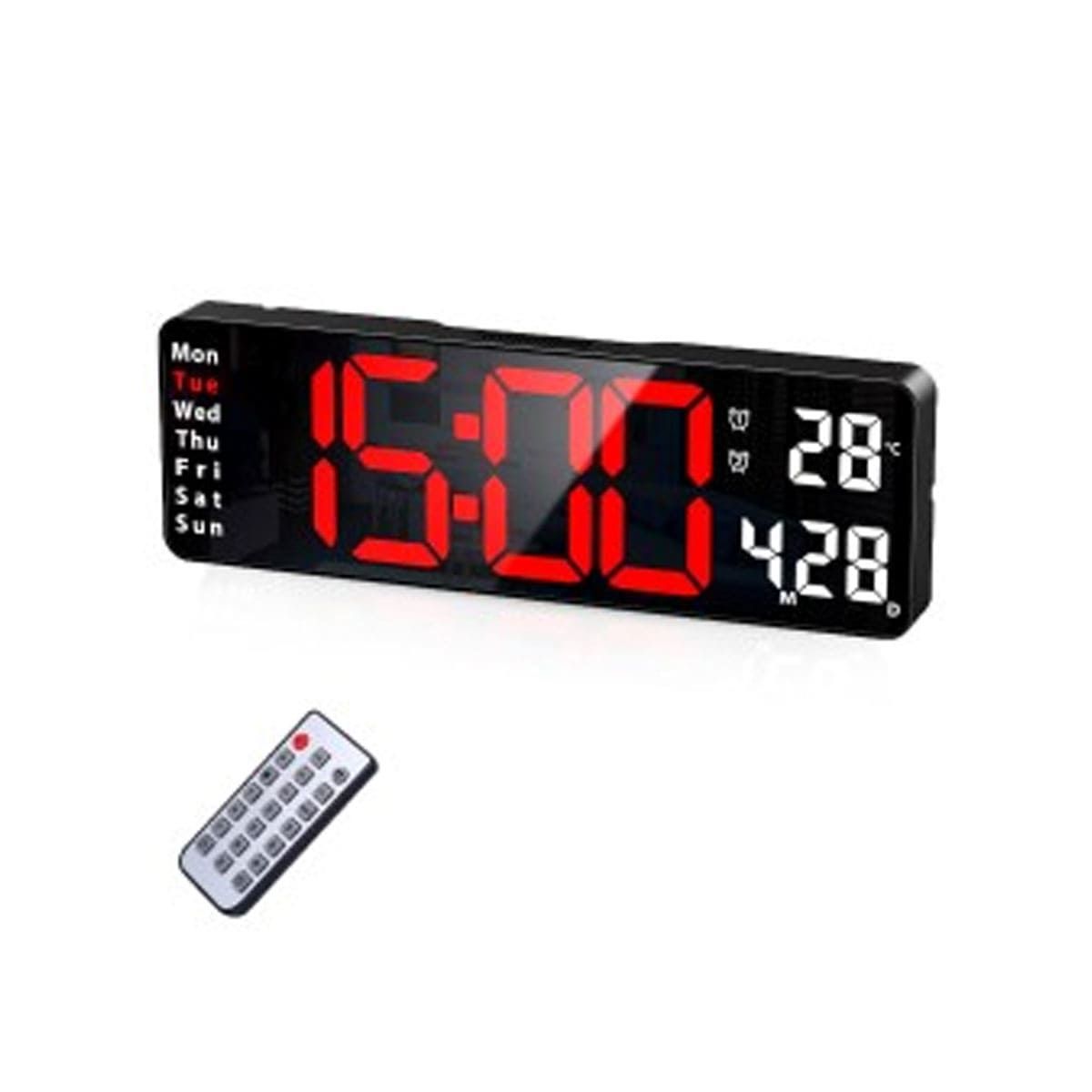 GENERICO - Pack4 Timer Digital de Pared en Negro Y+Banderitas Adhesivas