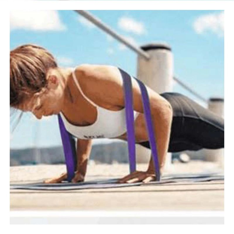 GENERICO - Pack2 Liga de Gym de 16 a 39kg Morado Y+Banderitas Adhesivas