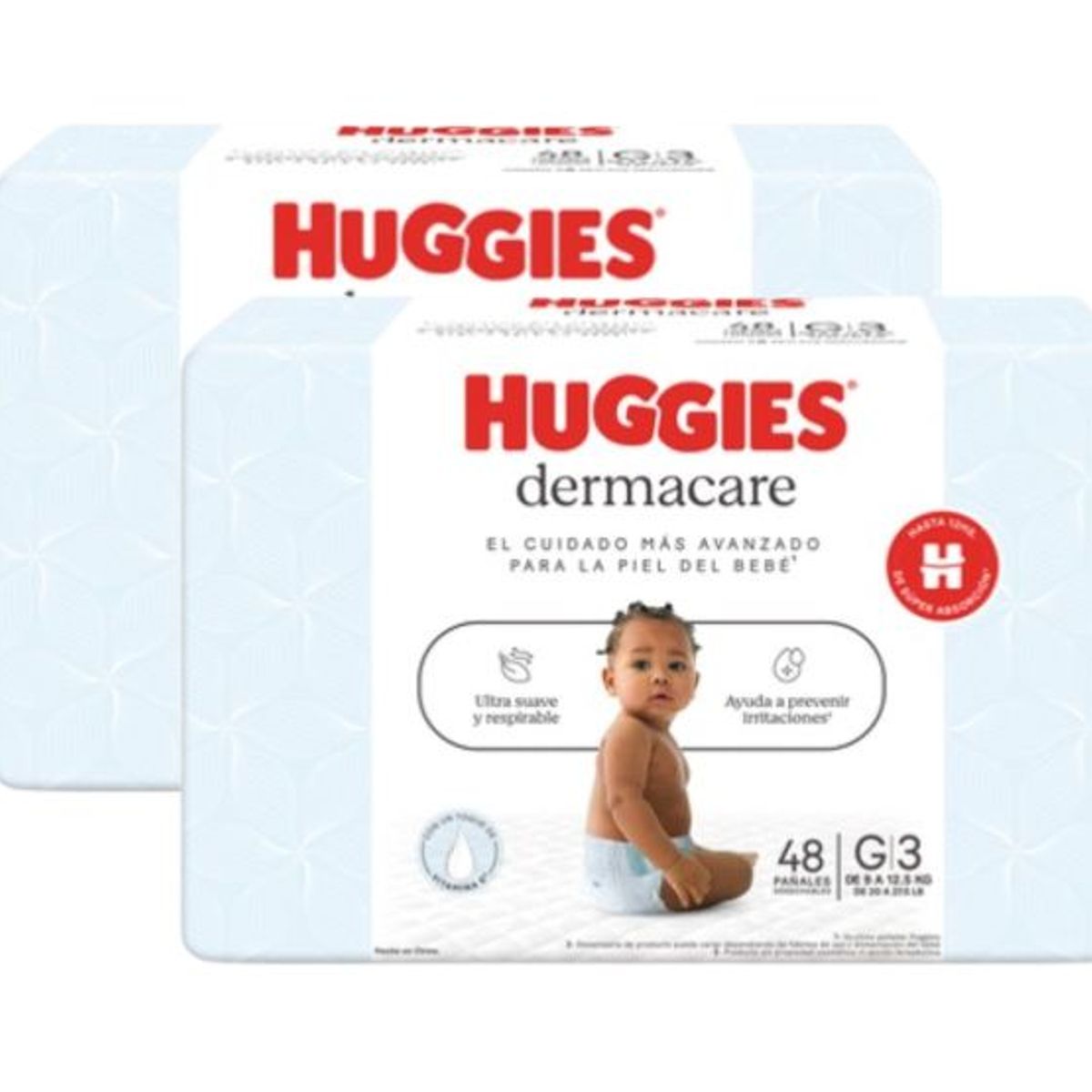 HUGGIES - Pack De 2 Pañales Huggies Dermacare Talla G X48