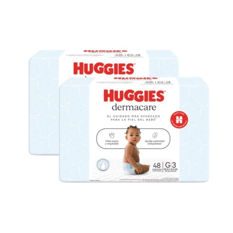 HUGGIES - Pack De 2 Pañales Huggies Dermacare Talla G X48