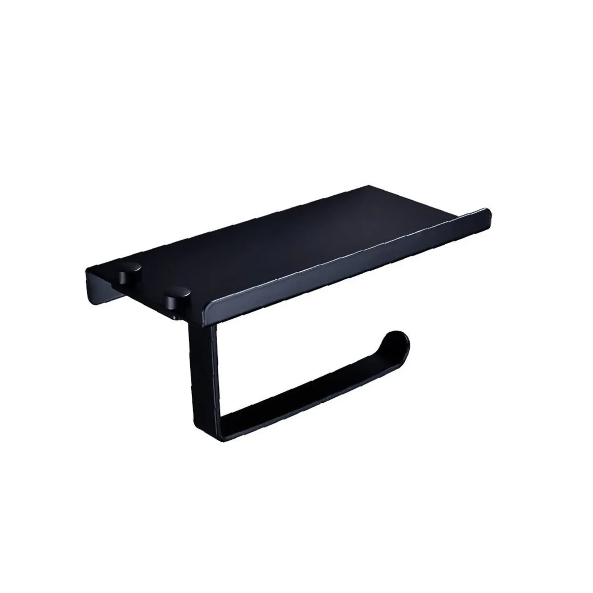 GENERICO - Porta Papel Higiénico con Repisa para Celular Negro