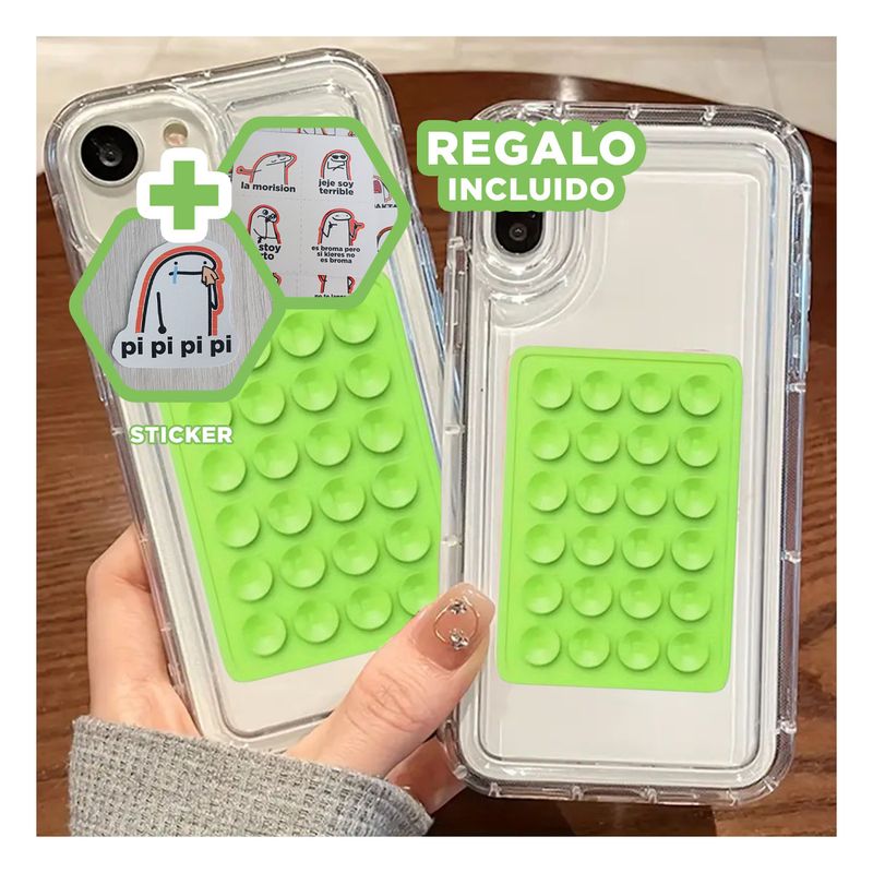 GENERICO - Soporte con Chupon de 8x5 cm Verde Limon Y+Regalo Stickers