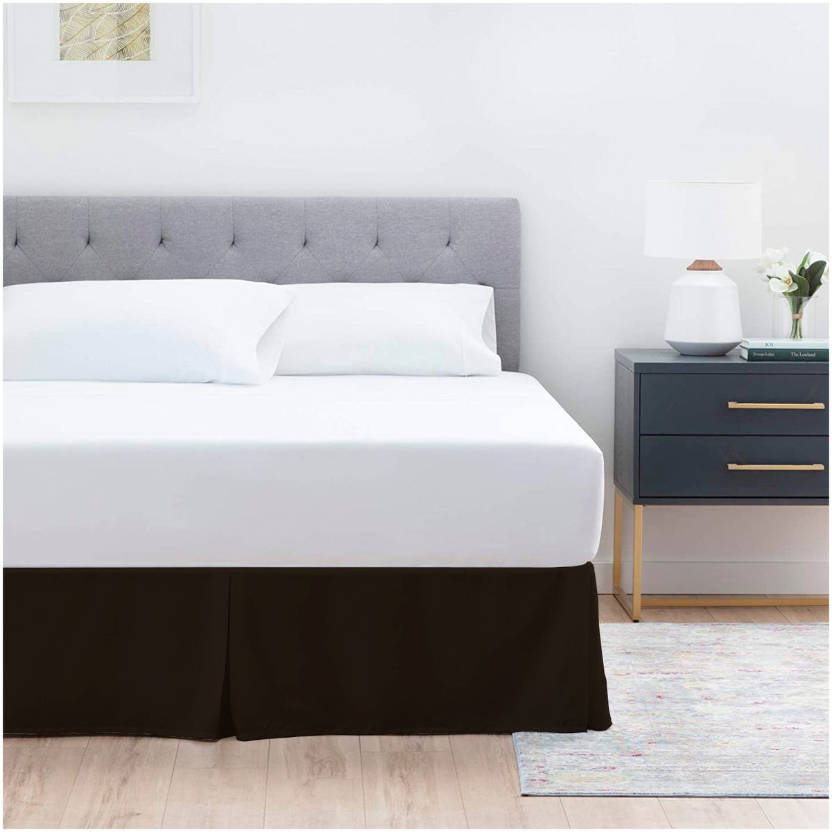 GENERICO - FALDON DE TARIMA KING 198CM x 203CM ELEGANCE DRILL MARRON 35CM