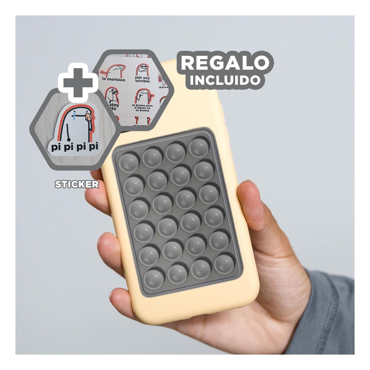 GENERICO - Soporte Adhesivo de Silicona en Plomo Y+Regalo Stickers