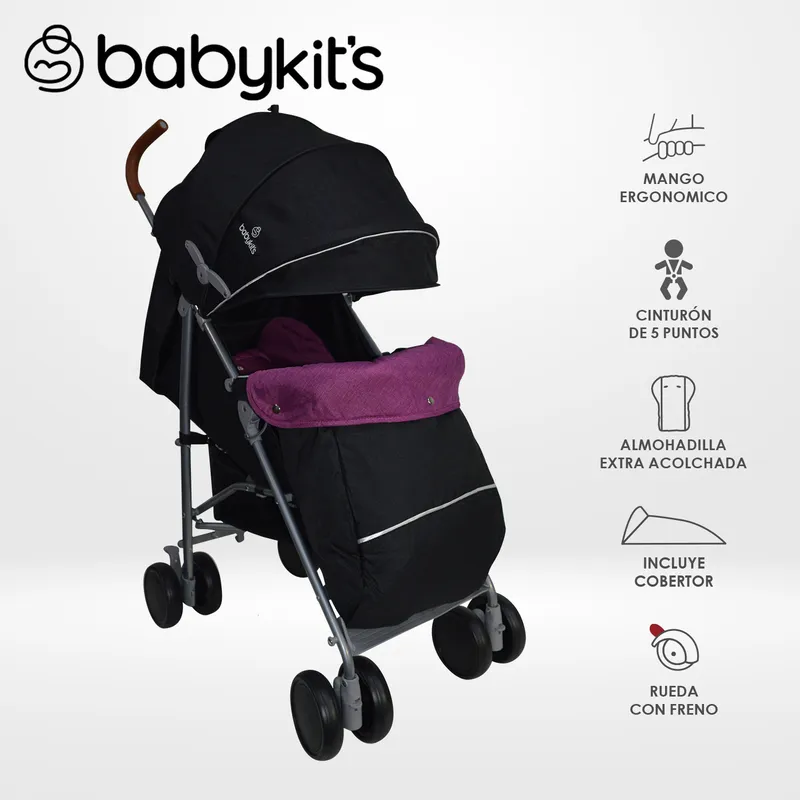 BABY KITS - Coche Bastón Clap Baby Kits Morado