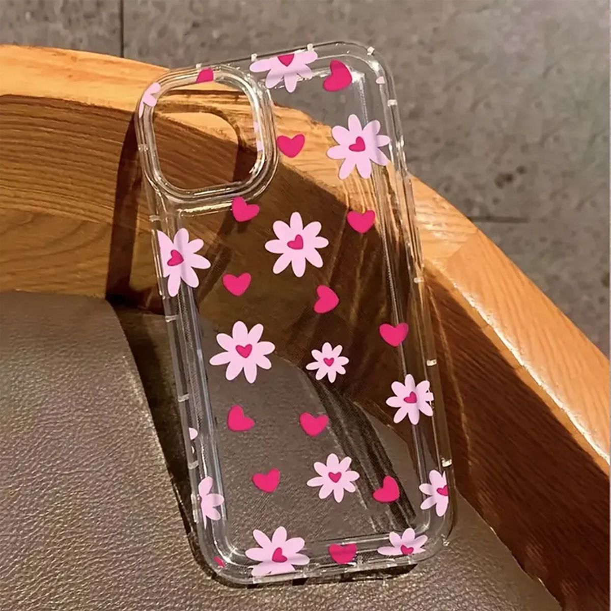 GENERICO - Case Iphone 14 - Diseño flores y corazones