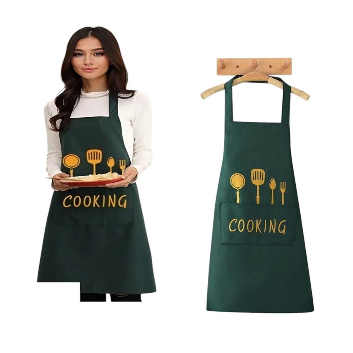 GENERICO - Mandil delantal de cocina set de 3