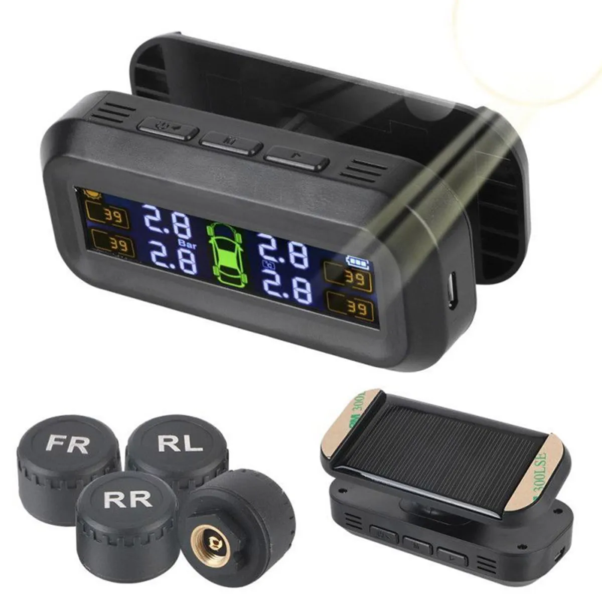 GENERICO - Monitor Solar de Presión de Neumáticos Volttak TPMS 4