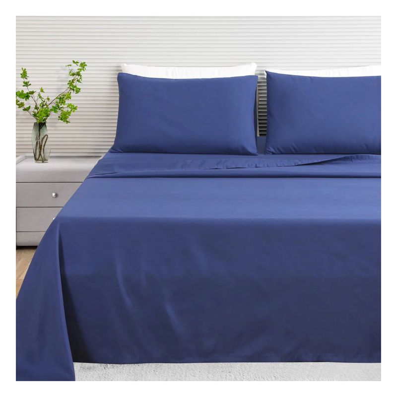 GENERICO - Sábanas 100 % algodón bramante acero 180 hilos Lima Tienda