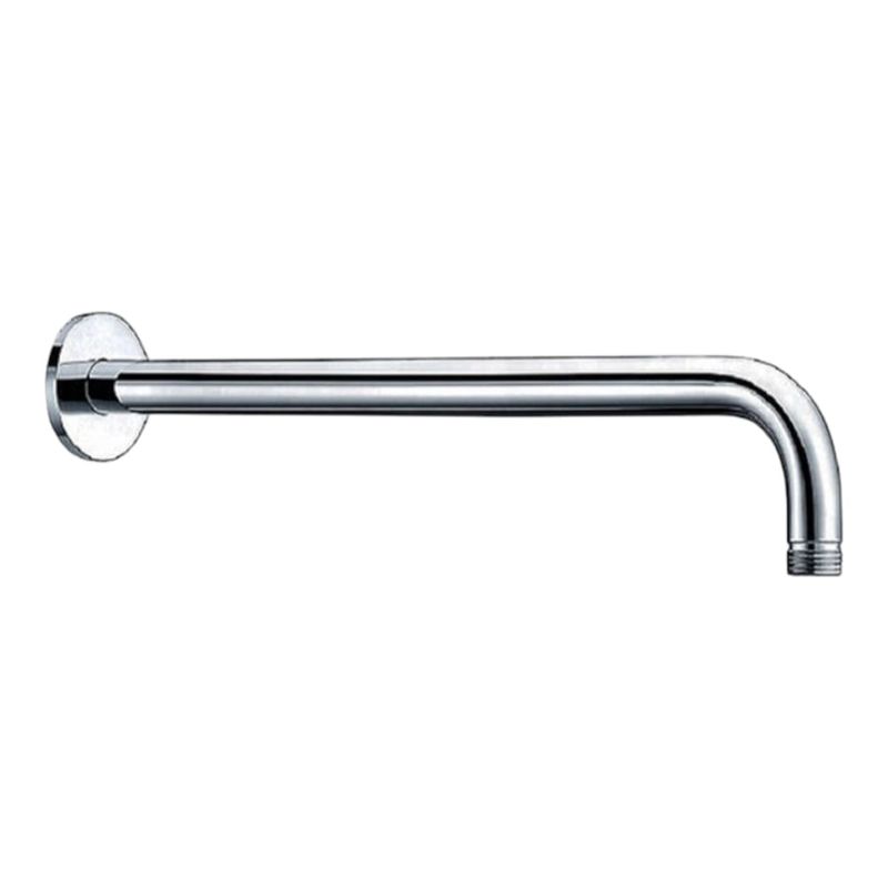 APACHE - Brazo Ducha Redondo 90° Metal Cromado de 55cm largo Canopla Redonda
