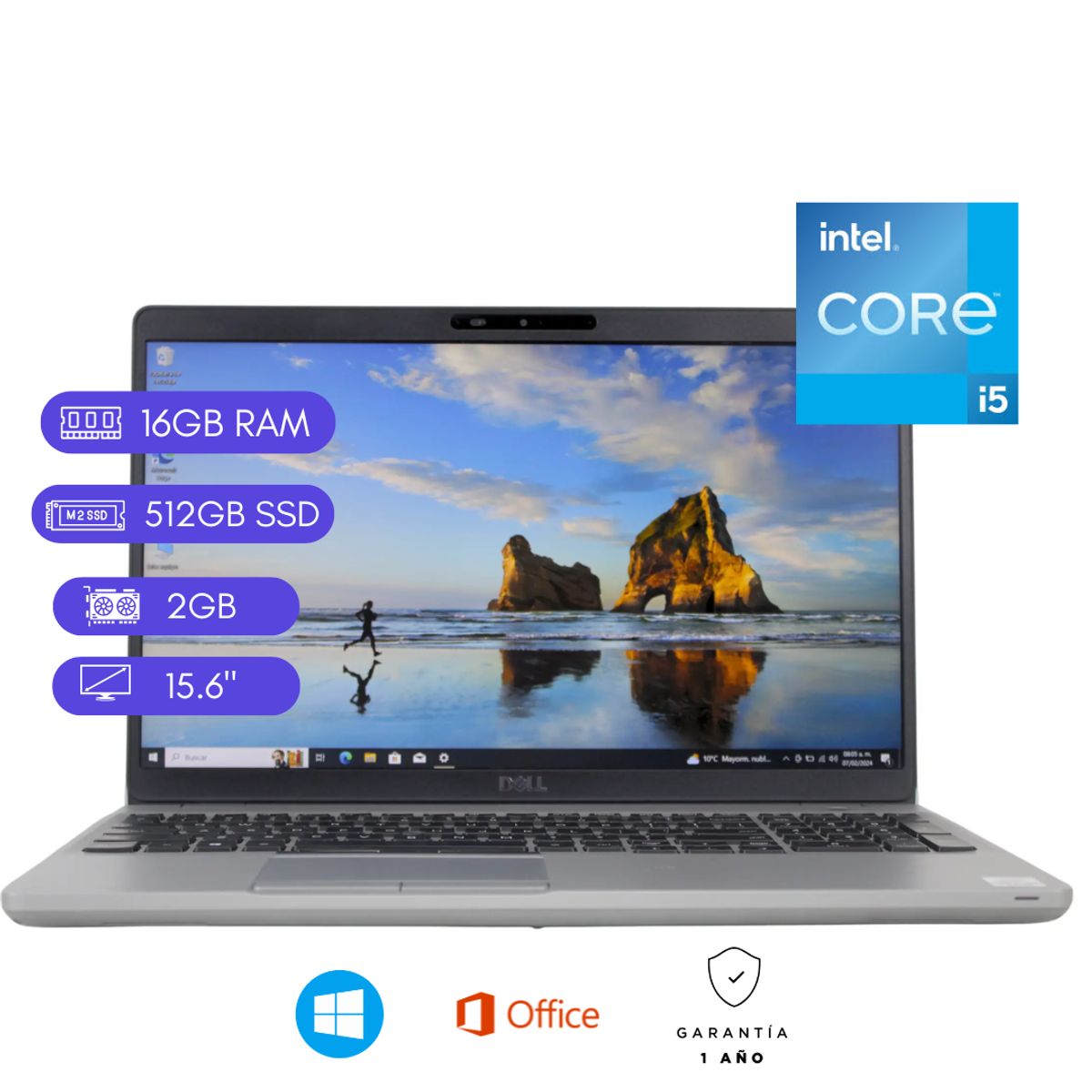 DELL - Laptop Reacondicionada Dell Latitude 5511 core i5/10ma - 16GB RAM - 512GB SSD - 2GB VÍDEO