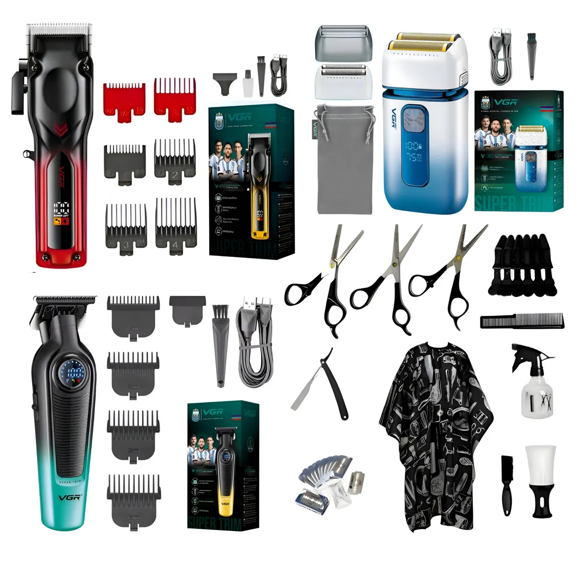 GENERICO - Cortadora de cabello VGR V-656 con patillera y afeitadora