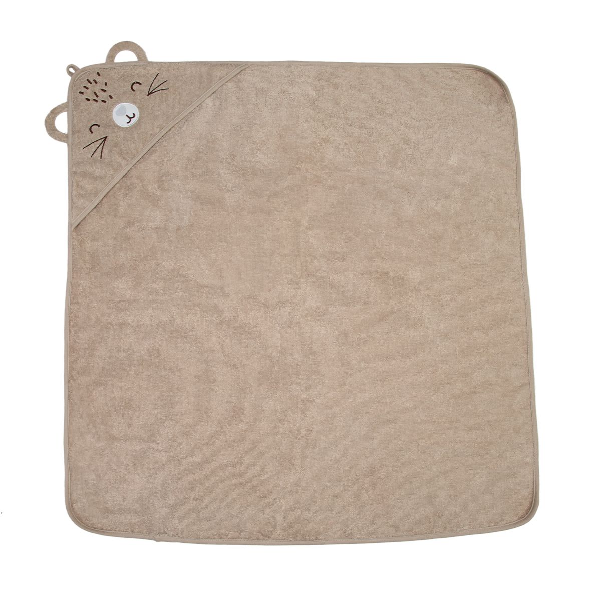 CARESTINO - Toalla Con Capucha Carestino 75x75cm Tigre Almendra