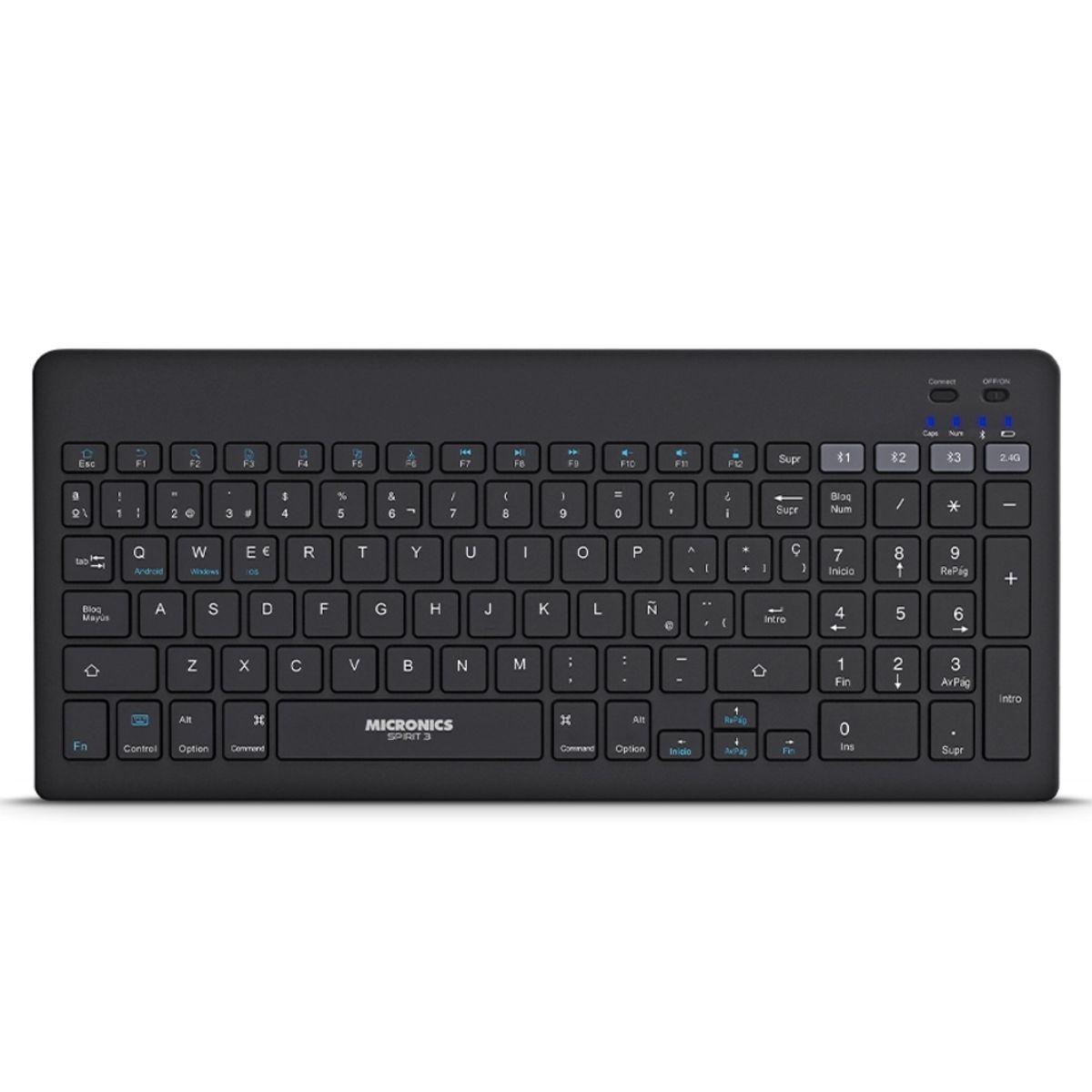 MICRONICS - Kit Inalámbrico Micronics Teclado y Mouse Spirit MIC WT800 Negro