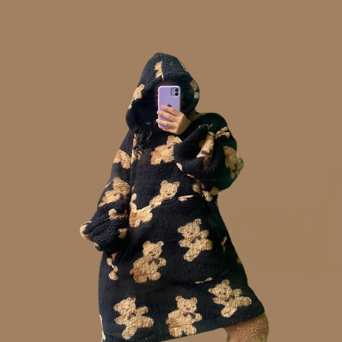 GENERICO - POLERON PIJAMA TEDDY PELUCHE INVIERNO PARA MUJER