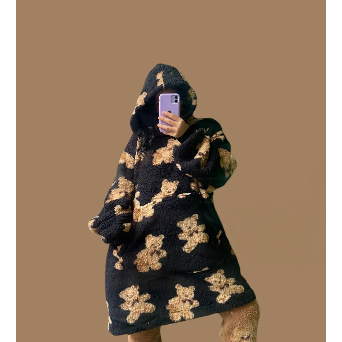 GENERICO - POLERON PIJAMA TEDDY PELUCHE INVIERNO PARA MUJER