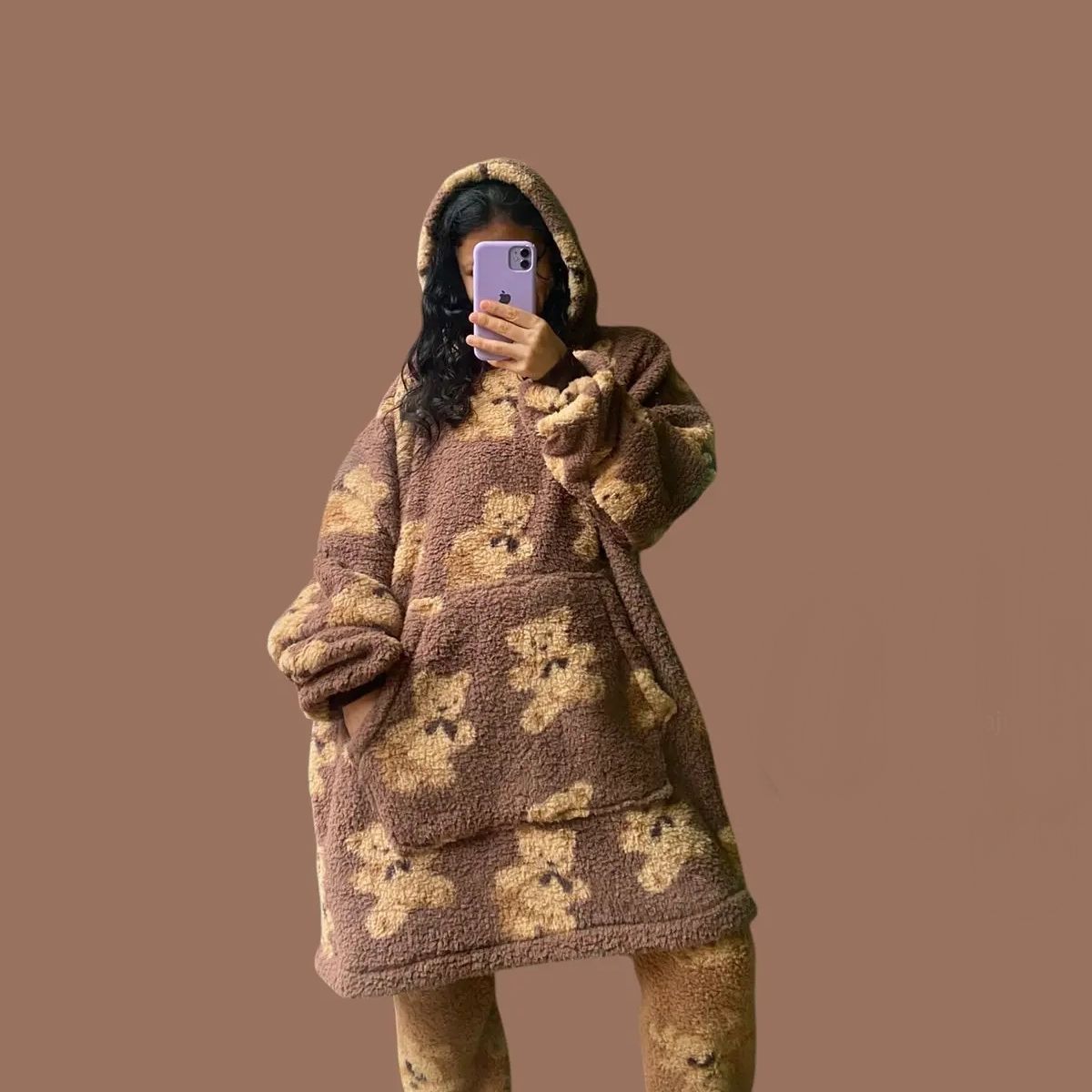 GENERICO - POLERON PIJAMA TEDDY PELUCHE INVIERNO PARA MUJER