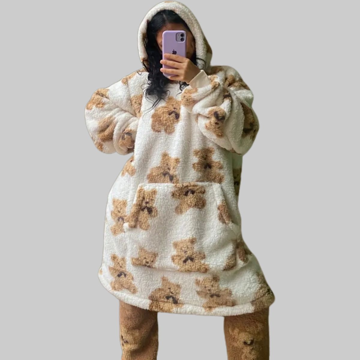 GENERICO - POLERON PIJAMA TEDDY PELUCHE INVIERNO PARA MUJER