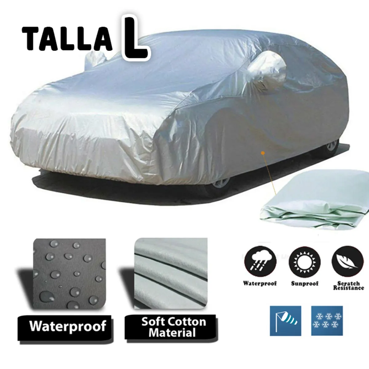 GENERICO - Cobertor para auto TOYOTA COROLLA Funda Impermeable Talla L