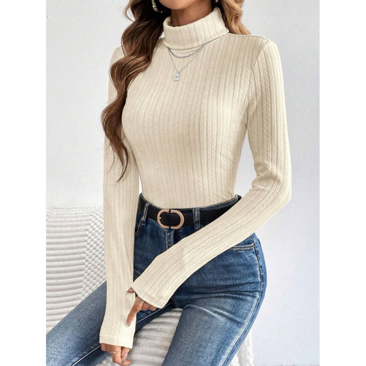 GENERICO - Caffarena Manga Larga Tipo Shein