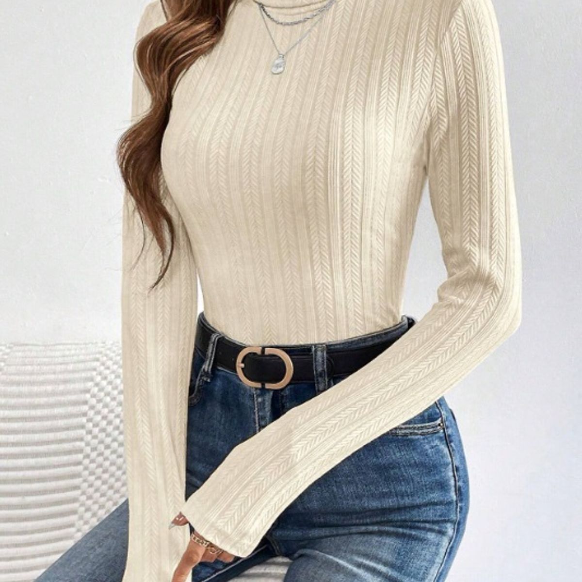 GENERICO - Caffarena Manga Larga Tipo Shein