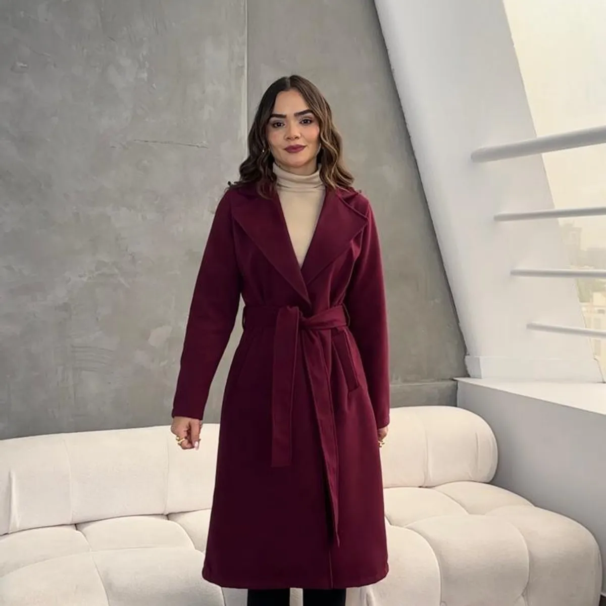 ALLEZ COLLECTION - Abrigo - Saco - Largo Monaco  para mujer con cinturon