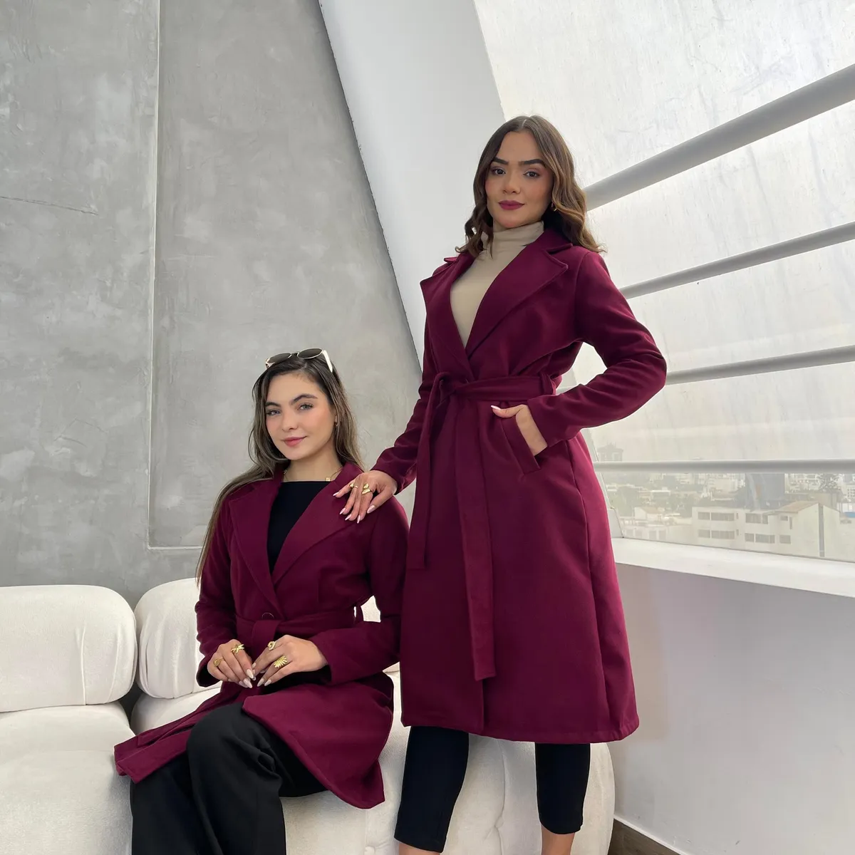 ALLEZ COLLECTION - Abrigo - Saco - Largo Monaco  para mujer con cinturon