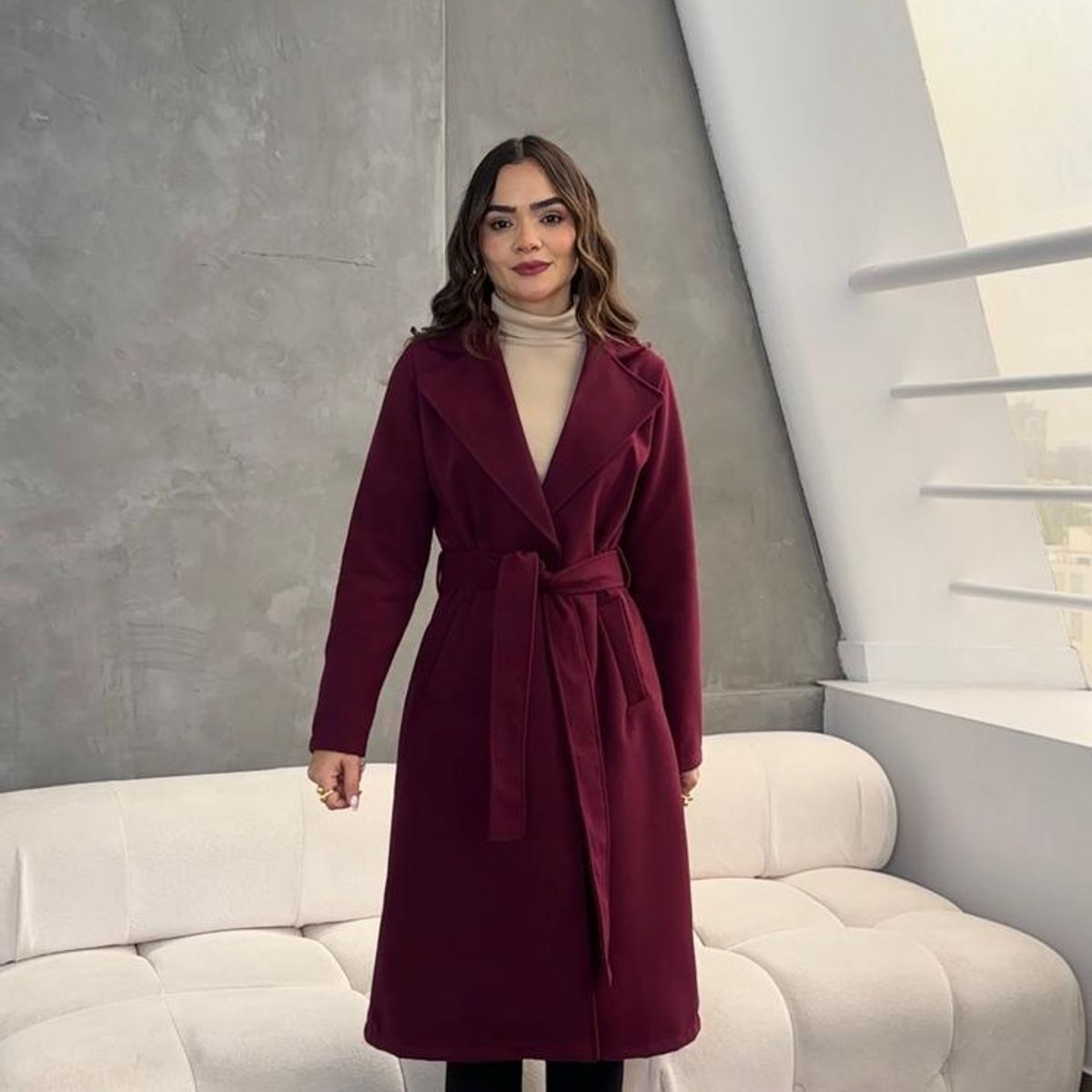 ALLEZ COLLECTION - Abrigo - Saco - Largo Monaco  para mujer con cinturon