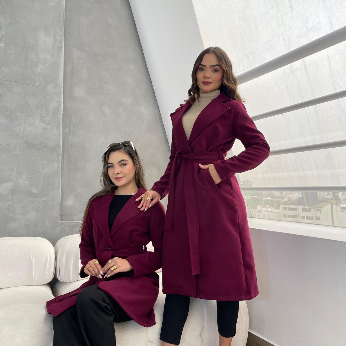 ALLEZ COLLECTION - Abrigo - Saco - Largo Monaco  para mujer con cinturon