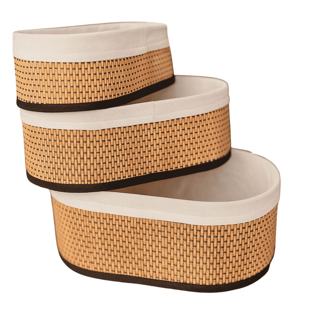 GENERICO - Canasta Cesto Organizador caja organizadora OVAL Set x3